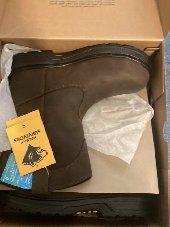 Herman Survivors Plower Waterproof Pull On Work Boots Steel Toe Men\'s Sz 9 Brown main image 5